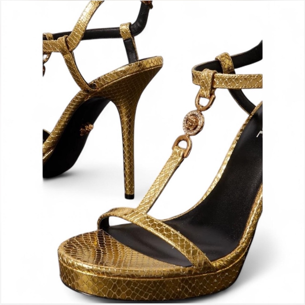 Versace Gold Medusa Heels EU 40.5 | Fits 8/9 | NIB